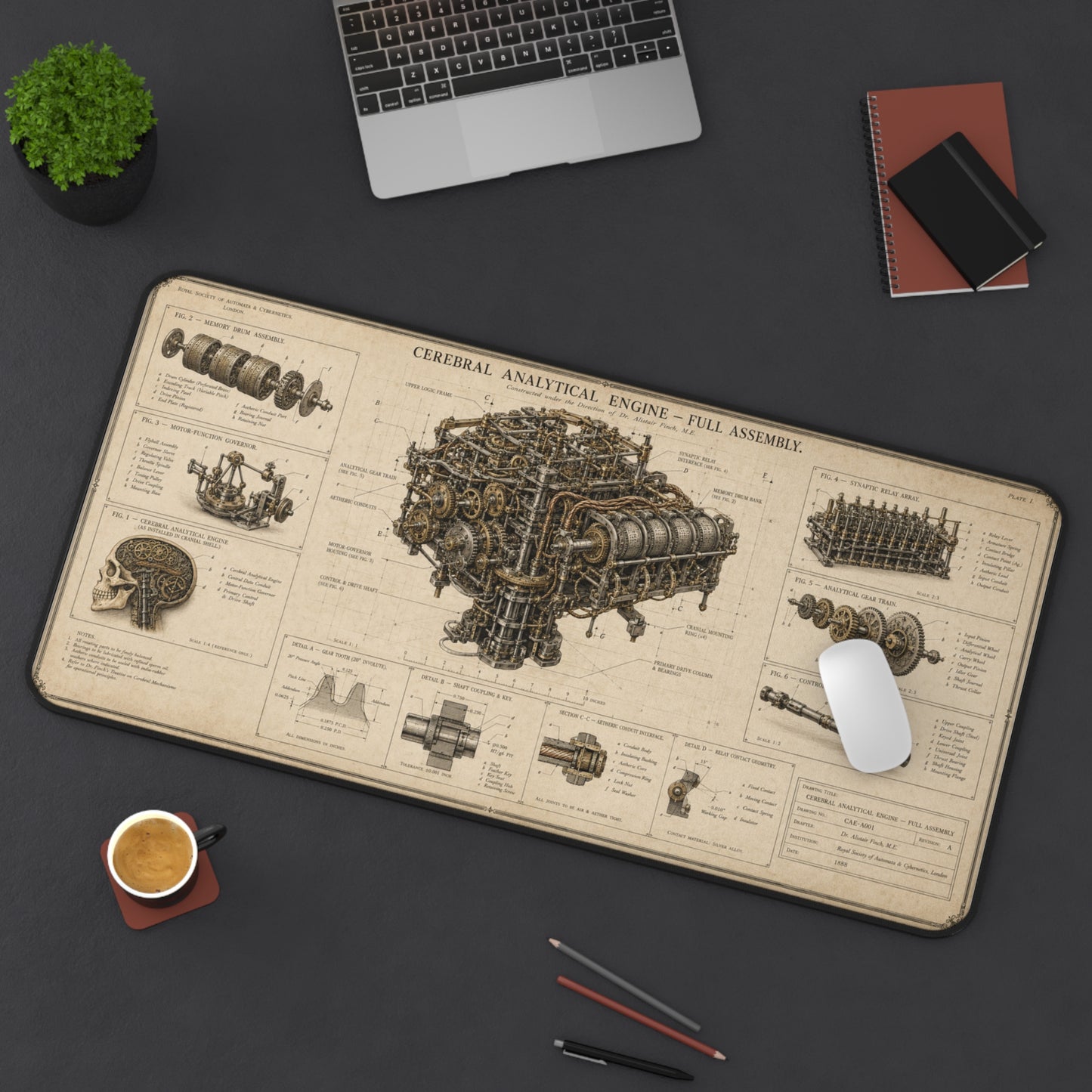 Mind — Cerebral Analytical Engine Desk Mat