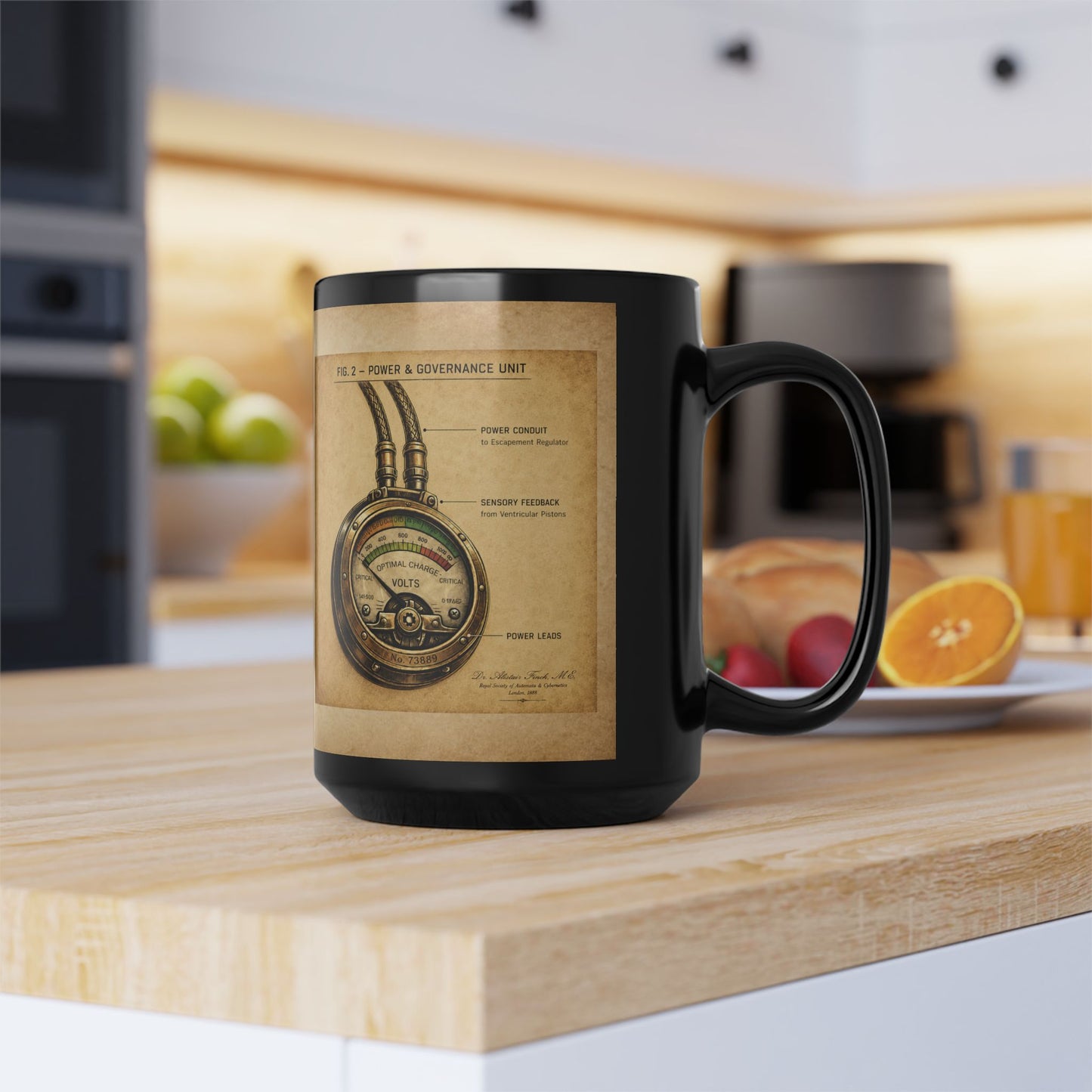 Heart — Biomechanical Circulatory Automaton - Black Mug (15oz)