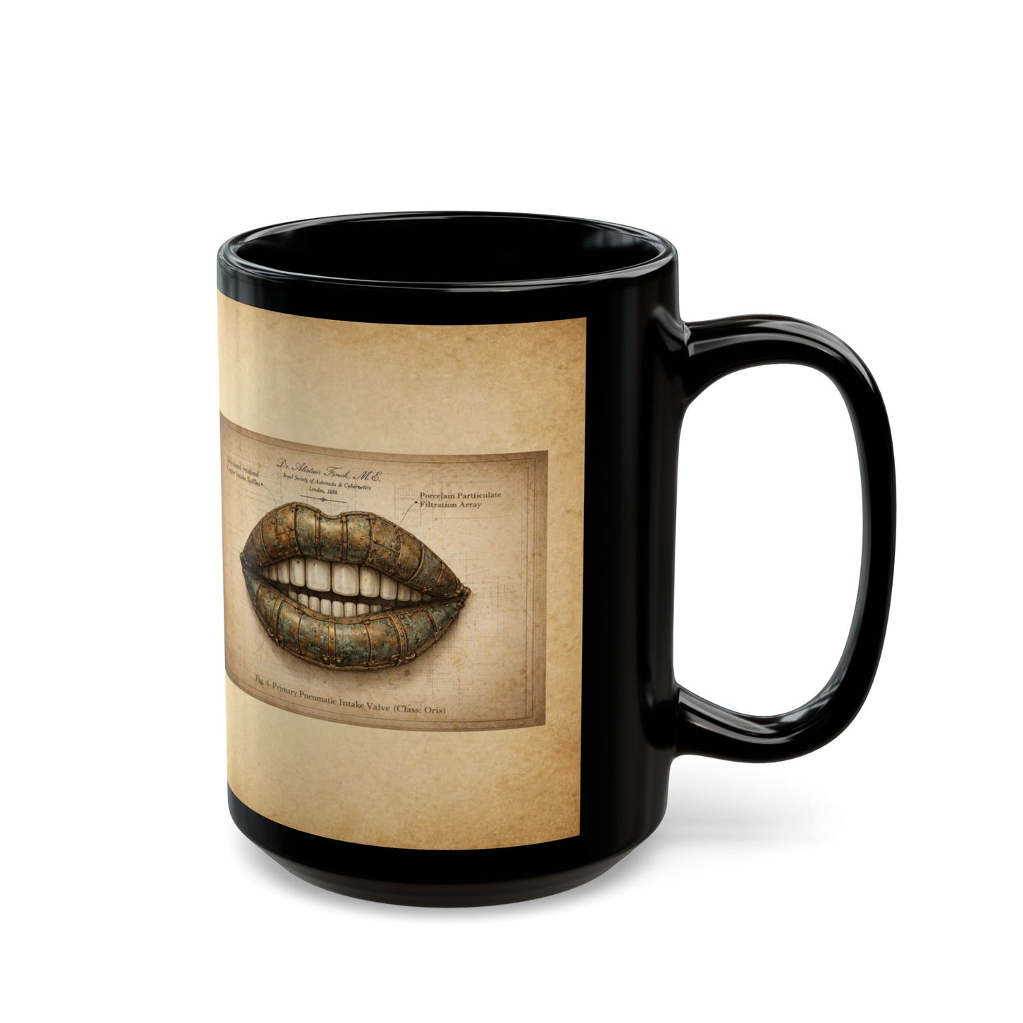 Lung — Pneumatic Respiratory Engine - Black Mug (15oz)