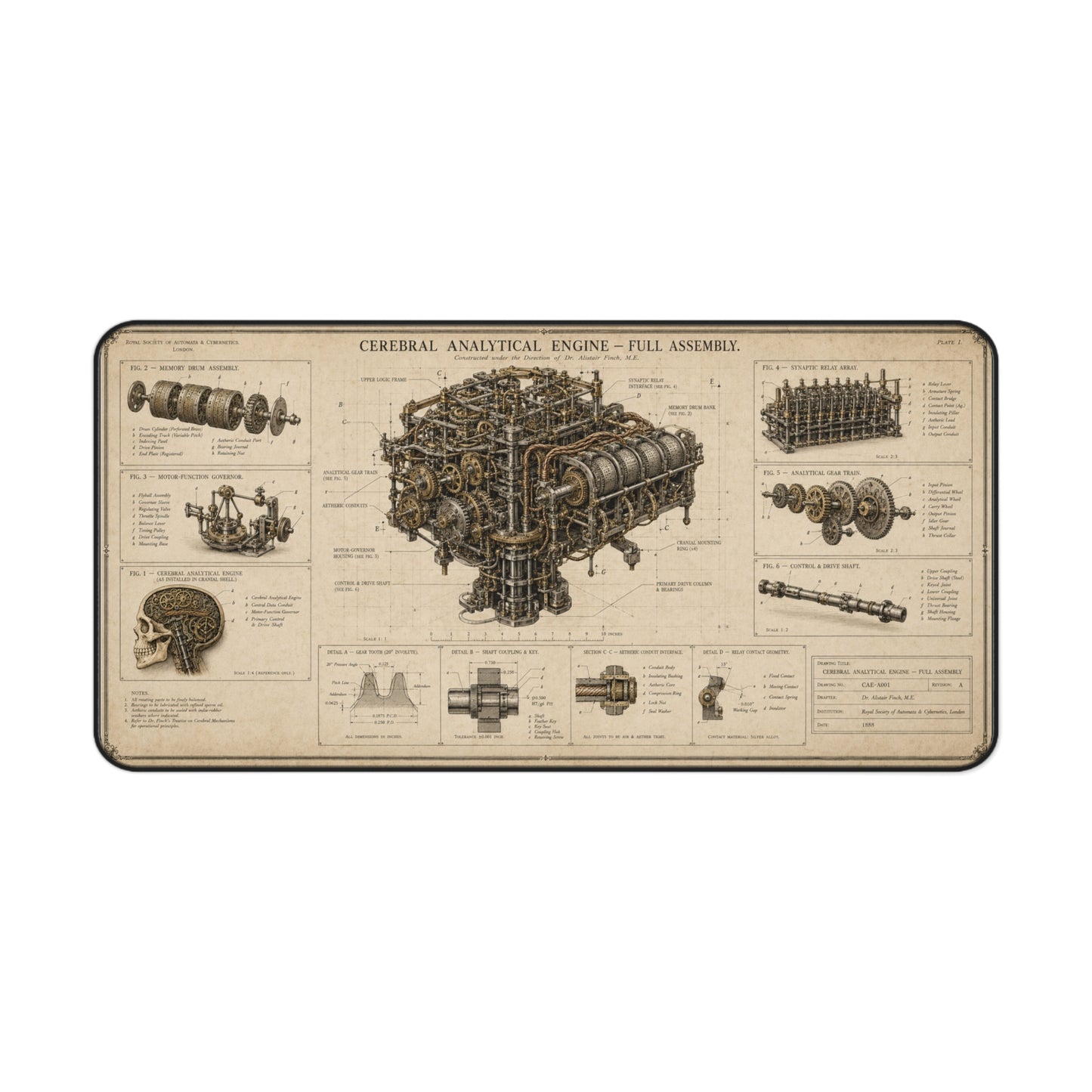 Mind — Cerebral Analytical Engine Desk Mat