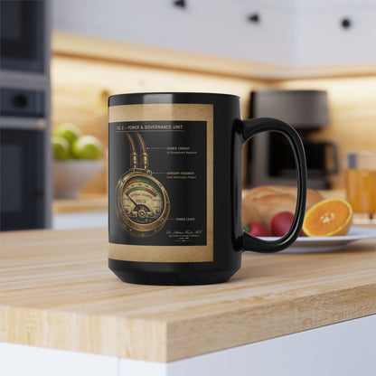 Black Heart — Biomechanical Circulatory Automaton - Black Mug (15oz)